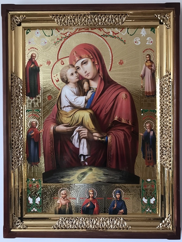 Почаївська ікона Божої Матері з пристоячими